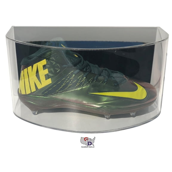 Curved Acrylic Wall Mount Large Shoe Display Size 17 and Under by GameDay Display