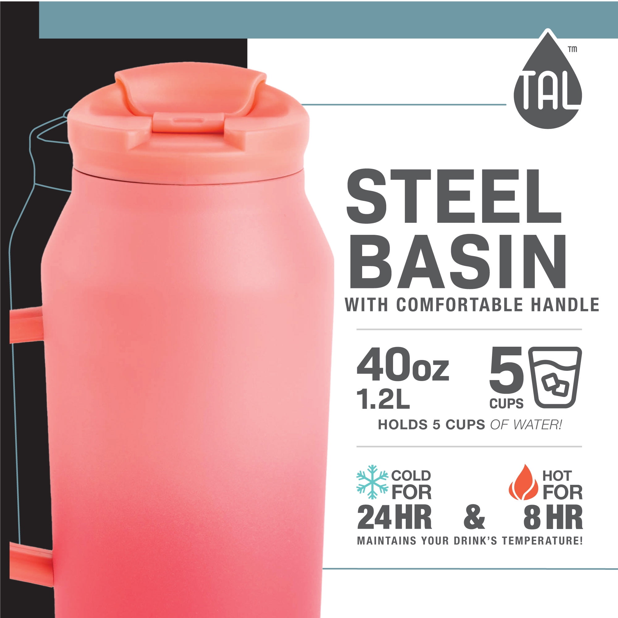 40oz Basin Black Tropical (pack of 6) – TAL™ Hydration