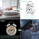 thumbnail image 3 of Bienvenido - Reloj despertador ruidoso para adultos que duermen profundamente, silencioso, sin tictac, con dos campanas para dormitorio, analógico, con pilas y luz de fondo (4 pulgadas, blanco), 3 of 5