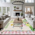 thumbnail image 3 of Easter Area Rugs 8'x10', Washable Small Throw Rugs for Living Room Patio, Country Gnomes Duck Floral Eggs Pink Buffalo Check Indoor Outdoor Rug Non-Slip Low Pile Carpet Runner Reversible Floor Mats, 3 of 8