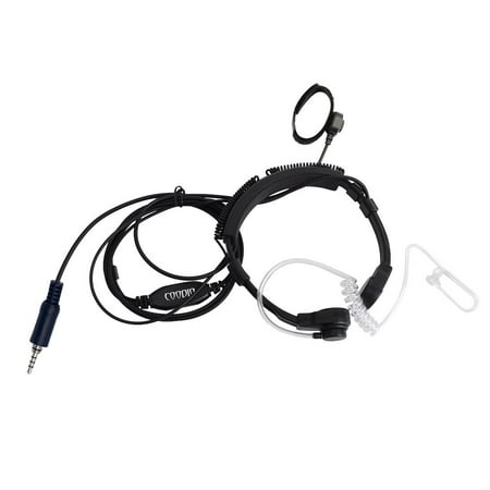 Coodio Tactical Laryngophone Earpiece Throat Mic Headset Bodyguard FBI [Covert Acoustic Tube] Finger PTT Microphone For