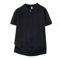 thumbnail image 2 of VgaVtl Men's Polo Short Sleeve Pullover Summer Knit Zipper Solid T Shirts for Men Casual Collared Breathable, 2 of 5