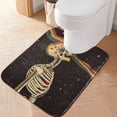 thumbnail image 2 of Yayeee Bath Rug for Bathroom Floor Non Slip Rectangle Fluffy Soft Absorbent Mat, 16"x24", Skeleton Stripes, 2 of 7