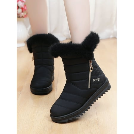 

Crocowalk Women s Winter Snow Boots Waterproof Mid Calf Booties Faux Fur Lined Warm Outdoor Insulated Boots
