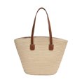 thumbnail image 2 of Straw Beach Bag Summer Woven Shoulder Tote Bags Purse For Women Khaki Bag, Leodye Must Have Household Items, 2 of 6