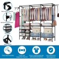 thumbnail image 2 of Organizador de Metal para Ropa,Perchero de Pie Armario con 2 ganchos laterales,Closet Organizador de Ropa, Estante de Ropa para Balcón, Dormitorio y Lavandería,Negro, 2 of 8