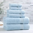 thumbnail image 2 of Superior Egyptian Cotton Absorbent 6-Piece Light Blue Towel Set, 2 of 13