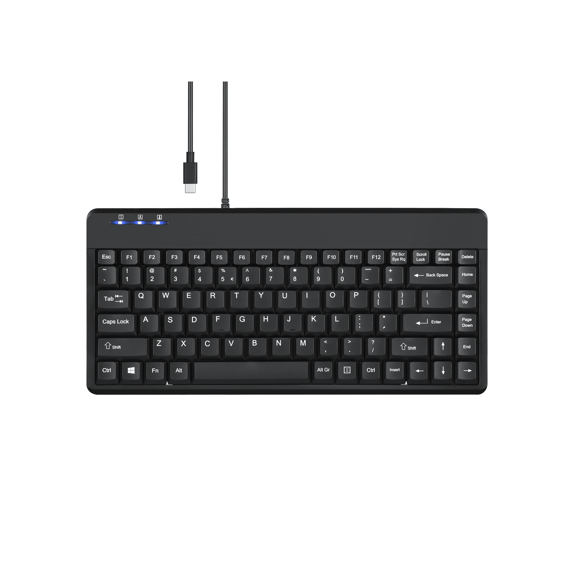 Perixx Periboard409 C Mini Compact USB C Computer Keyboard Black