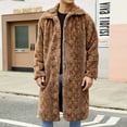 thumbnail image 4 of Tawop Jacket Men Faux Fur Thermal Long Sleeve Winter Jackets for Men,Brown,S, 4 of 9
