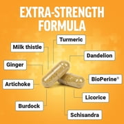 Force Factor Extra-Strength Liver Detox & Repair Capsules with Milk Thistle, Turmeric & Dandelion, 60 Count