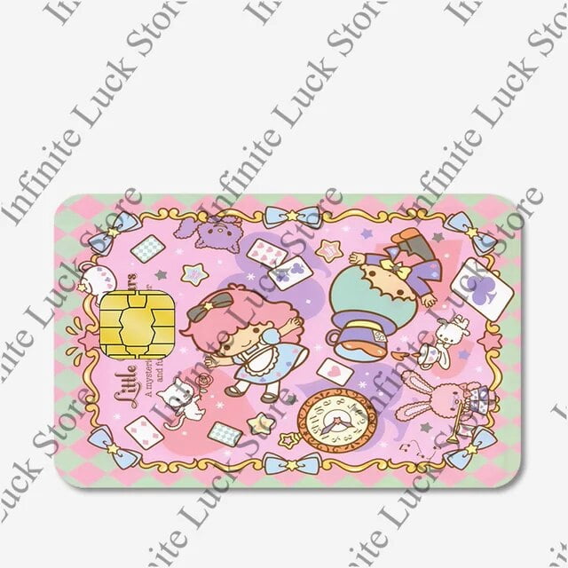 Sanrioed Credit Card Sticker Kawaii Cartoon My Melody Poker Sticker Little Twin Stars Waterproof Stickers Big Small Chip Sticker