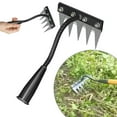 thumbnail image 4 of Heavy Duty Carbon Steel Garden Weeding Rake with 8 Teeth for Sturdy Weed Removal & Soil Aeration - Ergonomic Handle Design., 4 of 9