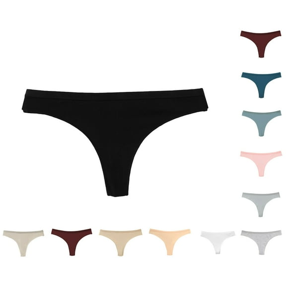 Ashirexll Womens Cotton Underwear, Ladies Underwear Panties, Fashion Low Waist Solid Breathable Thong Panties