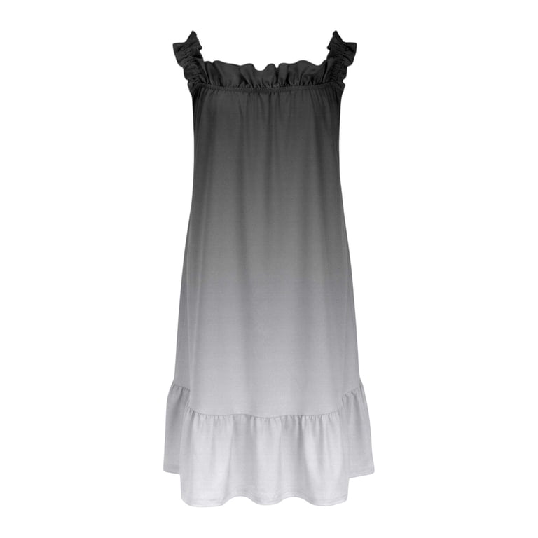 cute black and white graduation dresses Girls Summer Dress Floral Printed Tiered Ruffle Spaghetti Strap A Line Nightgown Sleepwear Girls Dress SKX