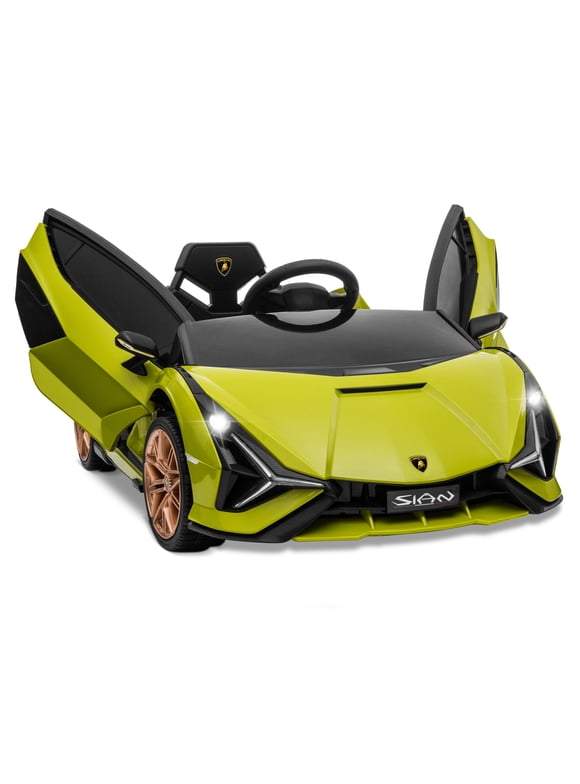 Kidzone Kids 12V Electric Licensed Lamborghini Car – Green with Gold Rim
