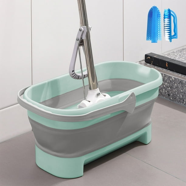 Cubo Plegable para Fregona de 17 L y 4,5 Galones con Asa | Cubo de Agua Plegable Que Ahorra Espacio | Plástico Termoplástico Duradero | Multiusos para Limpieza Del Hogar, Camping, Senderismo y Pesca