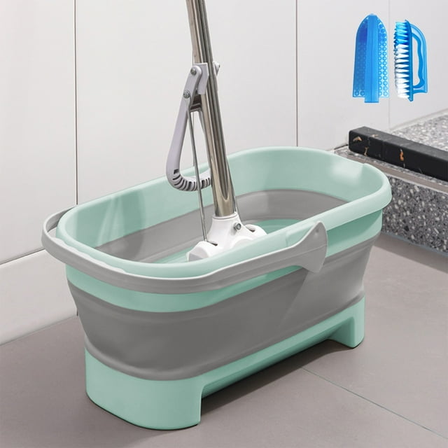 Cubo Grande para Fregona de 17 Litros (4,2 Galones) | Cubo de Agua Plegable para Limpieza Del Hogar | Multiusos para Exteriores con Asa | Cubo Compacto para Camping