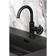 thumbnail image 3 of Kingston Brass KSD2210RX Belknap One-Handle 1-Hole Bathroom Faucet with Deck Plate and Push Pop-Up Drain in Matte Black, 3 of 7