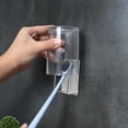 thumbnail image 4 of Hearth & Gear Bathroom Wall Mounted Holder Toothpaste Toothbrush Head Self Toothbrush And Toothpaste Holder Space Saving over Drying Adjustable Drainer Roll up Dish Drying Rack over The Kitchen, 4 of 7