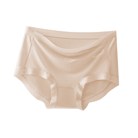 Fulorrnie Underwear for Women Plus Size Seamless Cute Comfort Panties Briefs High Waist Waistband Flat Seams Panty Beige L
