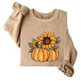 thumbnail image 2 of VKOYWKM Thanksgiving Sweatshirts Women Thanksgiving Pumpkin Graphic Sweatshirts Oversized Long Sleeve Casual Crewneck Sweatshirts Family Party Pullover Tops, 2 of 4