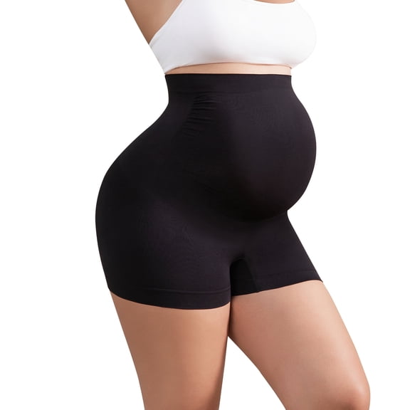 Athlemo Plus Size Women's Maternity Shorts Over The Belly Pregnancy Yoga Pants Activewear Biker Shorts Casual