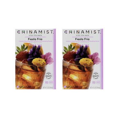 China Mist Naturally Flavored Fiesta Fria Iced Tea Bags, 4-Count Box, 2-Pack (Each Bag Yields 1/2 Gallon)