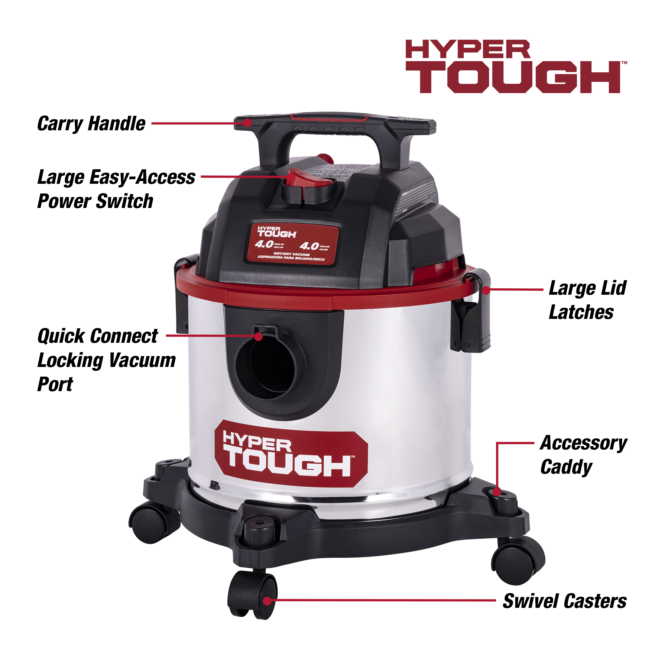 Hyper Tough 4-Gallon 4-HP Wet Dry Vacuum photo 3