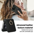 thumbnail image 5 of TECH CIRCLE Leather Case for Galaxy Z Flip 4 2022 (6.7 inch) - Shockproof Classic Case with Phone Ring Holder, Black, 5 of 11
