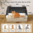 thumbnail image 2 of Stainless Steel Litter Box, XL Side Entry Extra Large Litter Box with Lid for Big Cats & Kitty, Removable Enclosed Metal Cat Pan with High Sided Enclosure, Scoop, Mat, Footboard (Black), 2 of 9