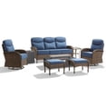 thumbnail image 3 of Opohoro 8-Piece Outdoor Conversation Set with 43" Fire Pit Table, Patio Fire Pit Set with Propane Tank Cover, Swivel Rocker Chairs and Ottomans for Deck Backyard, 3 of 21
