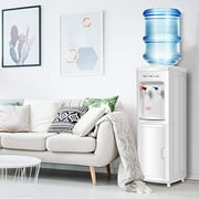 Top Loading Water Cooler Dispenser 5 Gallon with Storage Cabinet,Normal Temperature and Hot Water Bottle Load Electric for Home Office,Living Room Electric Water Dispenser