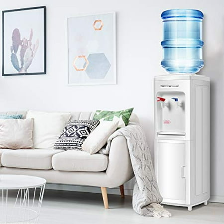 Top Loading Water Cooler Dispenser 5 Gallon with Storage Cabinet,Normal Temperature and Hot Water Bottle Load Electric for Home Office,Living Room Electric Water Dispenser