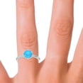 thumbnail image 5 of 2.00 Ct Stylish Round Shape Blue Topaz Gemstone Solitaire Engagement Ring for Ladies Solid 18K White Gold Size 8 by Diamond-Capitals, 5 of 8