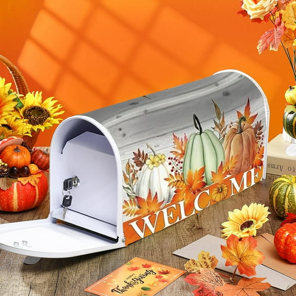YOPINCO Fall Pumpkin Mailbox Covers Magnetic Standard Size 21 X 18 Waterproof Magnetic Mailbox Cover Post Letter Box Mailbox Covers for Farmhouse Garden Yard