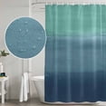 thumbnail image 4 of Teal Blue Ombre Shower Curtain Set - Standard 72" x 72" Washable Bathtub Curtain with 12 Hooks, Modern Abstract Art Texture Waterproof Fabric Stall Shower Curtains for Bathroom/Bathtub Décor, 4 of 6