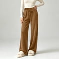 thumbnail image 3 of Luvrsol Women Ribbed Brushed Wide Leg Pants Elastic High Waist Loose Casual Long Trousers for Daily Wear S-2XL, 3 of 8