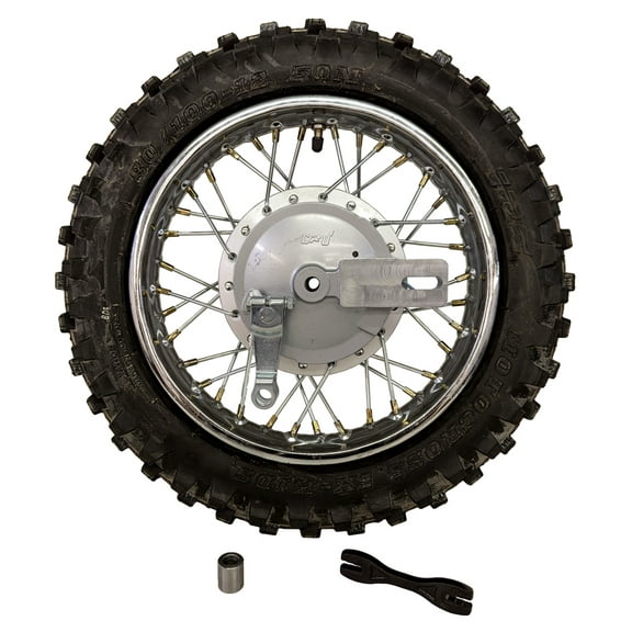 Complete Rear Rim Wheel Brake Sprocket Assembly with Tire for Yamaha PW 80 PW80