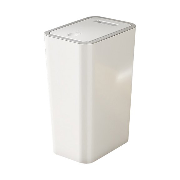 Clearance Under $11.19 Trash Can with Lid, Slim Plastic Garbage Bin for Bathroom, Kitchen, Household