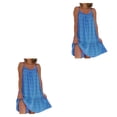 thumbnail image 4 of Vestido bohemio Minnieouse elegante y cómodo mujer largo Vintage sin hombros azul S, 4 of 6