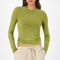 thumbnail image 2 of Chemises à Manches Longues pour Femmes 2026 Printemps Tendance Y2k T-Shirt Court Col Rond Ajusté, 2 of 2