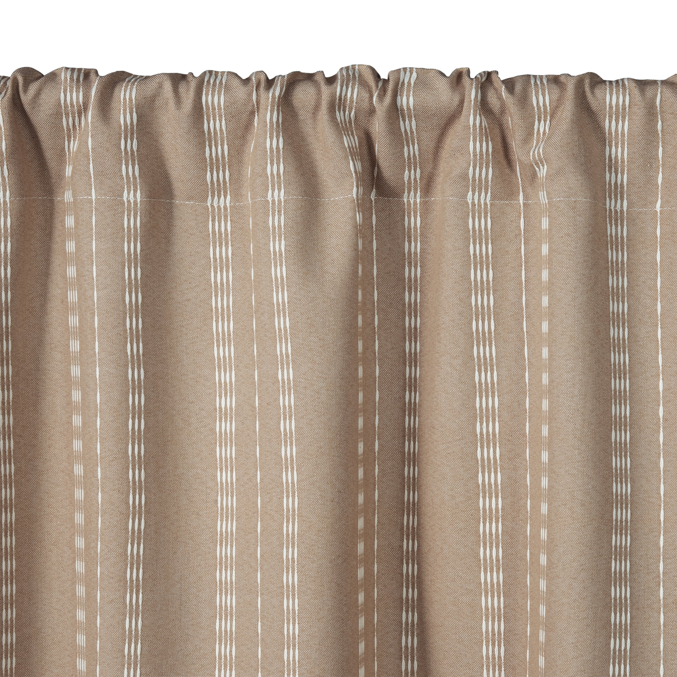 Better Homes & Gardens Luna 3-Piece Brown Pick Stitch Stripe Kitchen Curtain Set 60" x 36"