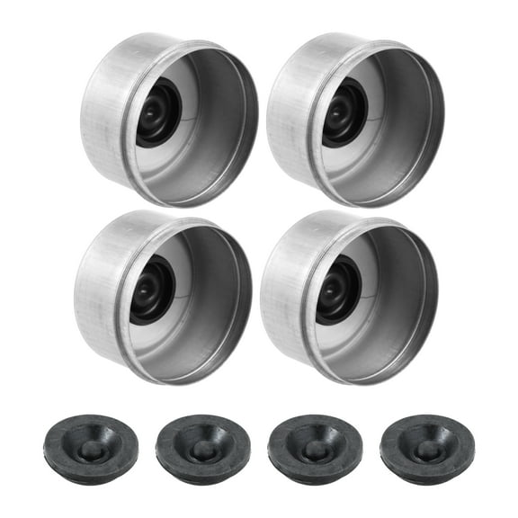 4pcs 2.72" Trailer Axle Dust Cap Cup Grease Cover with 4pcs Rubber Plugs Set for Trailer Camper RV