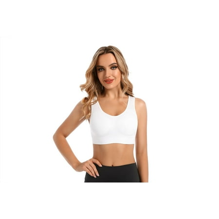 

Popvcly Women s Seamless Comfortable Sports Bra with Removable Pads 3 Pack