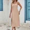 thumbnail image 2 of Summer Fashion Dresses for Women 2024 Plus Size Solid Color Elegant Suspender Dress, 2 of 8