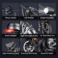 thumbnail image 6 of DTTZH 750W Folding Electric Bike for Adults, 20MPH, 60 Miles, 48V/15Ah Removable Battery, 14" Tires Ebike, Electric Mini Bike, UL 2849 Certified, 6 of 10