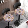 thumbnail image 3 of HUIACONG Stretch Bar Stool Saddle Padded Seat Covers for Kitchen Bathroom, Soft Fabric Waterproof Round Bar Stool Cushion Padded Cover with Dustproof, 3 of 6