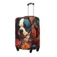 thumbnail image 2 of Daiia Vintage Colorful Flower French Bulldog Luggage Cover, Thickened Washable Travel Luggage Covers, Elastic Unique Baggage Covers for 18-20 inch Luggage-Large, 2 of 9