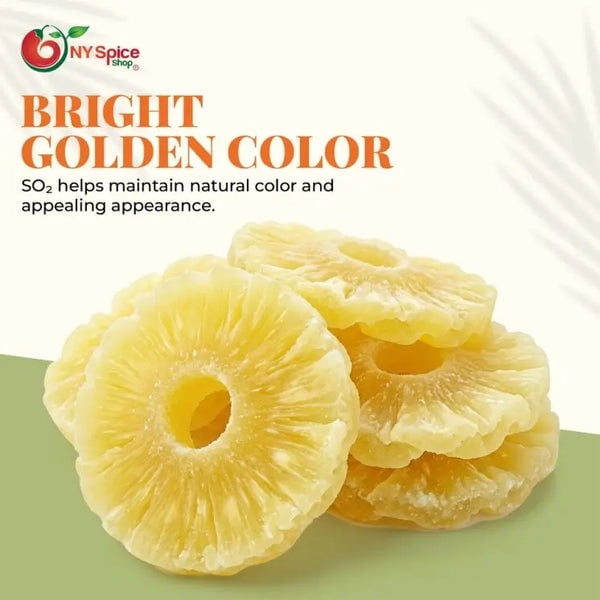 NY SPICE SHOP Dried Pineapple Rings with SO2 - 5 Pound - Tropical Pineapple Circles - Golden Dried Pineapple Slices for Snacks, Desserts & Trail Mix - Sugared Pineapple Wheels for Everyday Use