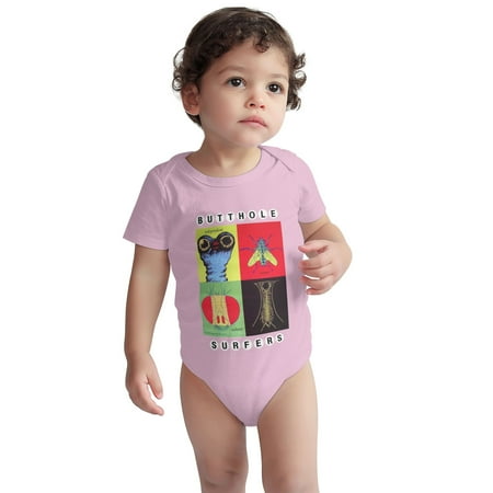 

Butthole Baby Onesie Surfers Toddler Baby Boys Girls Short-Sleeve Bodysuits Cotton Romper Pink 18 Months